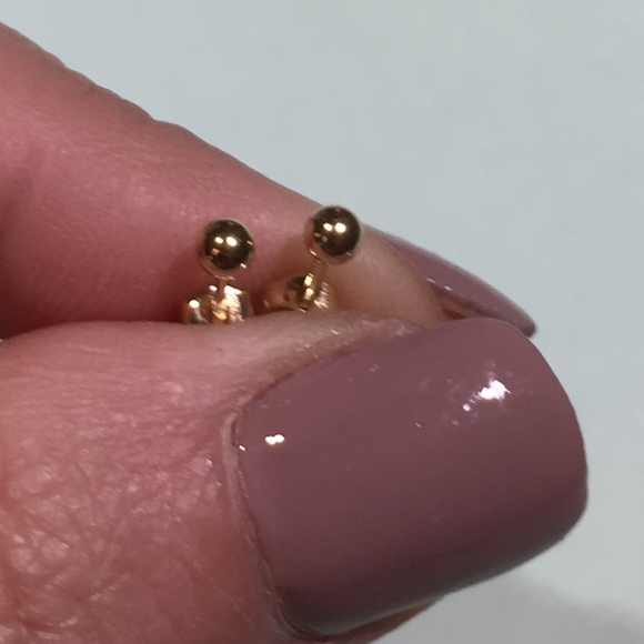 * 14k GF 3mm Gold Ball Post Earrings Studs - Picture 1 of 4